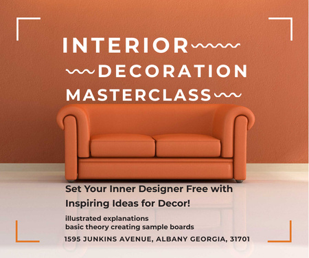 Announcement of Master Class on Interior Design Large Rectangle Design Template