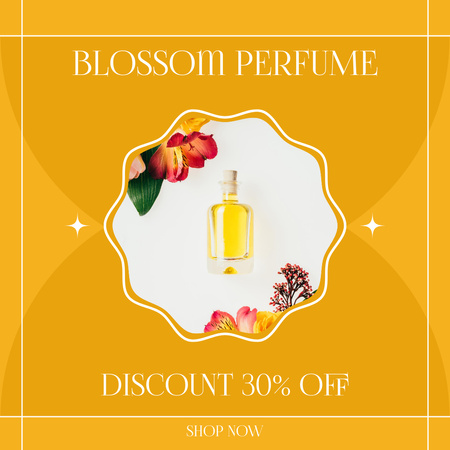 Perfume Ad with Blossom Scent Instagram Design Template