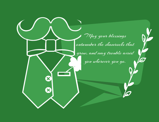 Modèle de visuel Sending You St. Paddy's Day Salutations - Thank You Card 5.5x4in Horizontal