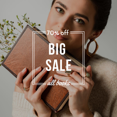 Sale Announcement with Beautiful Woman Instagram Design Template