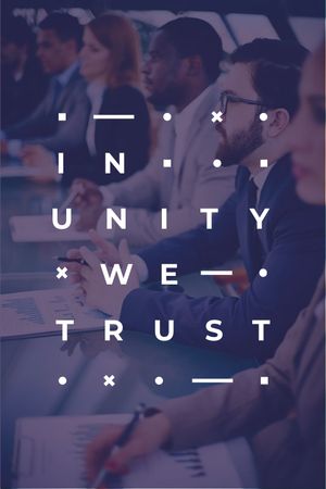 Irodában dolgozó üzleti csapat és bölcsesség a bizalomról és az egységről Tumblr tervezősablon