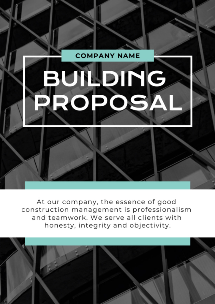 Construction Company Offer Proposal tervezősablon