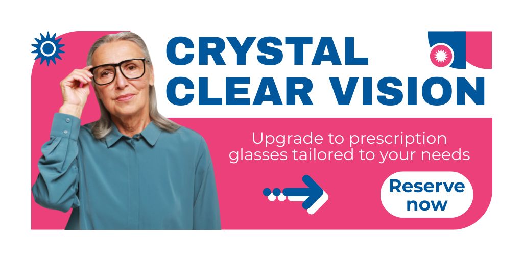 Sale of Prescription Glasses for Vision Correction Twitter Design Template
