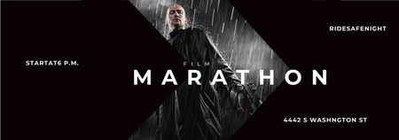 Film Marathon Ad Man with Gun under Rain Tumblr Design Template