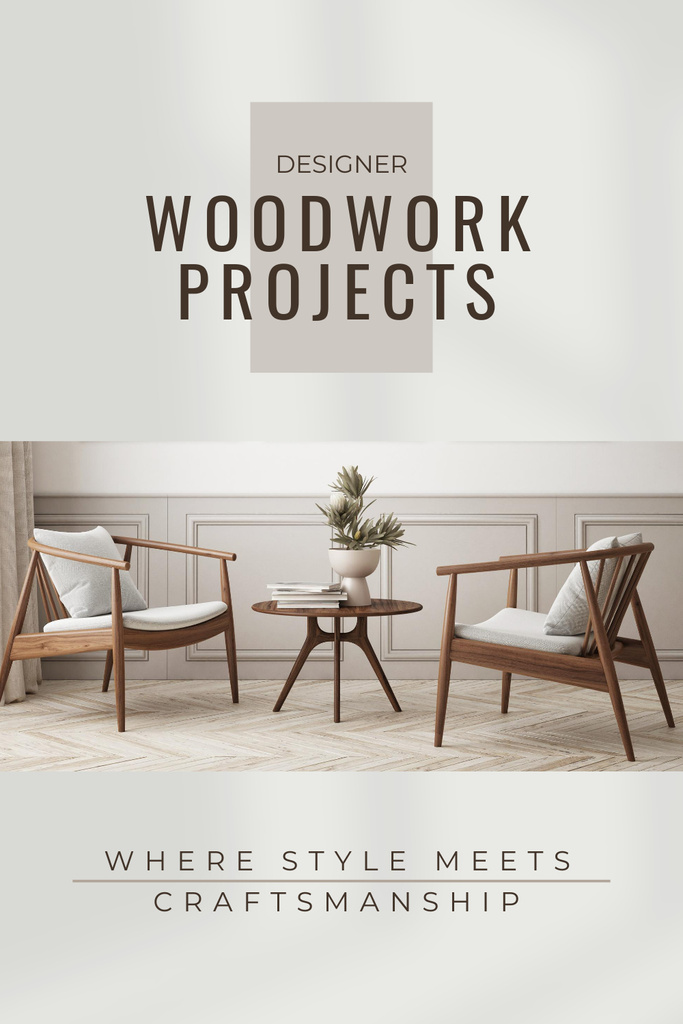 Plantilla de diseño de Woodwork Projects Ad with Stylish Furniture Pinterest 