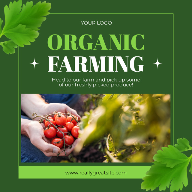 Ontwerpsjabloon van Instagram van Fresh Products of Organic Farming