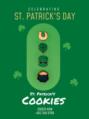 Ontwerpsjabloon van Poster US van St. Patrick's Day-vakantiekoekjes
