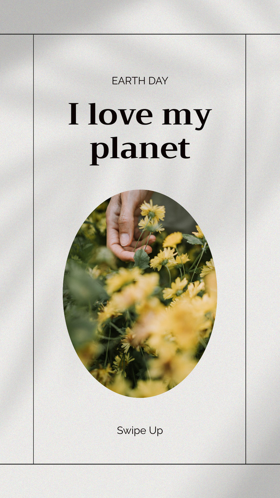 World Earth Day Announcement with Yellow Flowers Instagram Story Design Template
