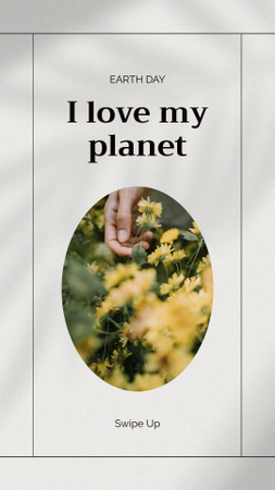 World Earth Day Announcement with Yellow Flowers Instagram Story Design Template