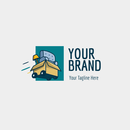 引っ越し・転居に関するサービス Animated Logoデザインテンプレート