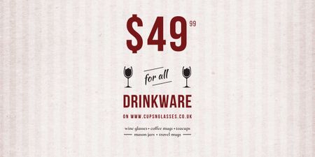 Designvorlage Drinkware Sale Glass with red wine für Image