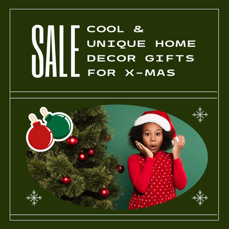Template di design Annuncio di vendita di Natale con Cute Little Girl Instagram