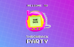 Stunning Party Announcement with Tamagotchi Toy