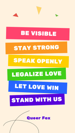 Colorful Quote About Supporting LGBTQ Community TikTok Video Design Template