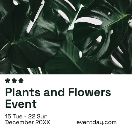 Объявление о событии растений и цветов Instagram – шаблон для дизайна