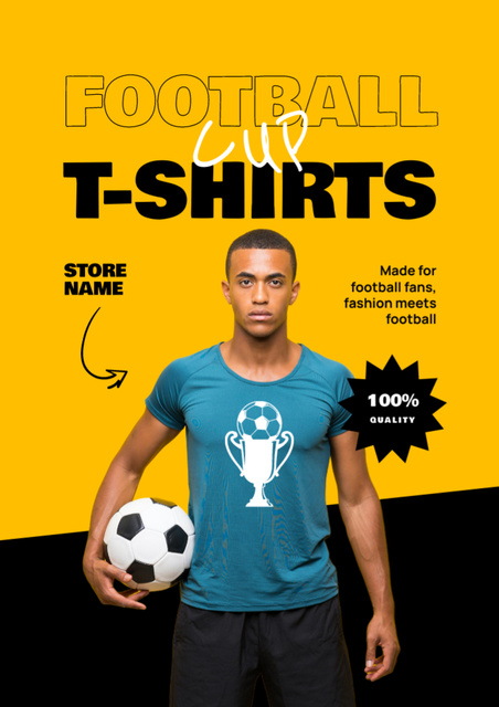Football Team T-Shirts Sale Flyer A4 Design Template