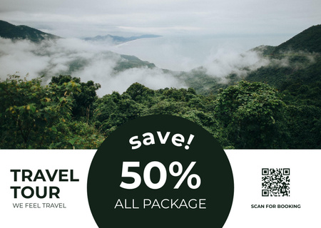 Travel and Nature Exploration Tour Discount Card Design Template