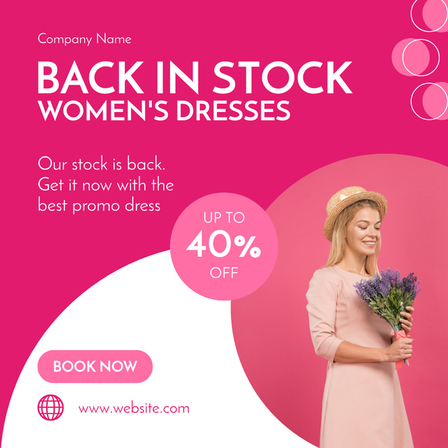 Plantilla de diseño de Women's Dresses are Back in Stock Instagram 