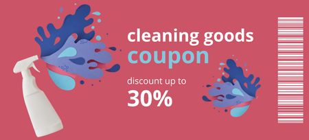 Cleaning Goods Discount Pink Coupon 3.75x8.25in Design Template