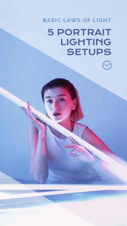 Реклама налаштування портретного освітлення Instagram Video Story – шаблон для дизайну