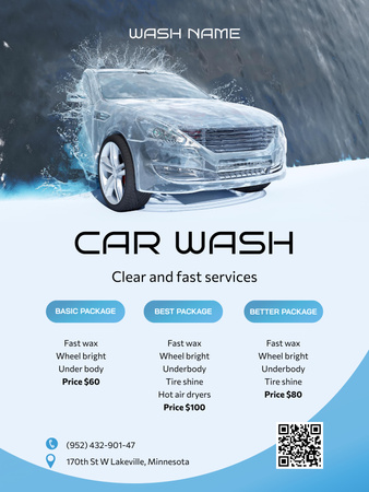 Designvorlage Anzeige von Autowaschanlagen für Poster US