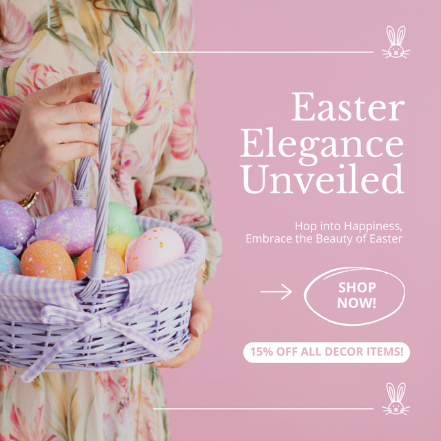 Easter Offer of Elegant Baskets Instagram Design Template