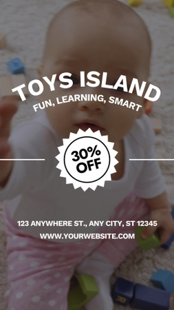 Ontwerpsjabloon van TikTok Video van Bied korting op Toy Island