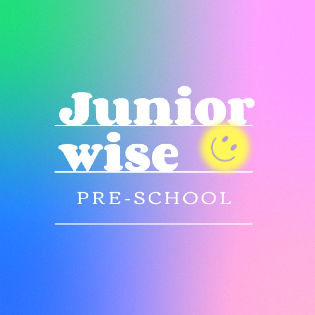 Preschool Announcement with Cute Emoji Logo Tasarım Şablonu