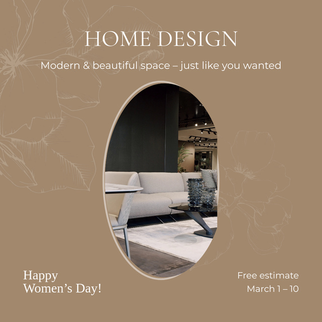 Beautiful Home Design On Women's Day Animated Post Design Template