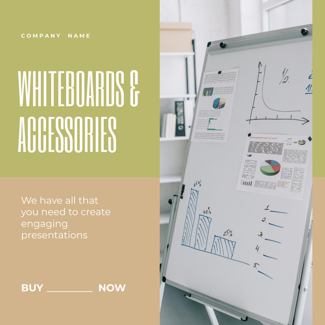Educational Equipment Offer with Whiteboard Animated Post Design Template
