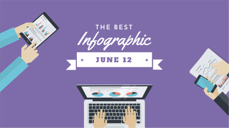Designvorlage Business Team arbeitet an Infografik für FB event cover