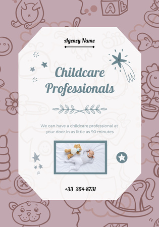 Babysitting Service Promotion Poster 28x40in Design Template