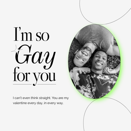 Cute Happy LGBT-Couple Instagram Design Template