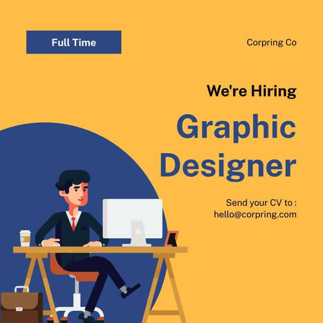 Ad of Hiring Graphic Designer Instagram – шаблон для дизайну