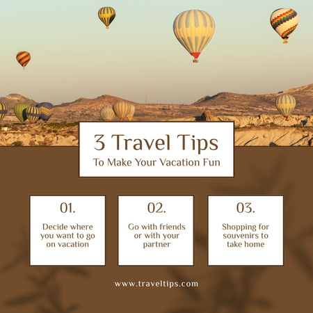 Tatil için Seyahat İpuçları Instagram Tasarım Şablonu