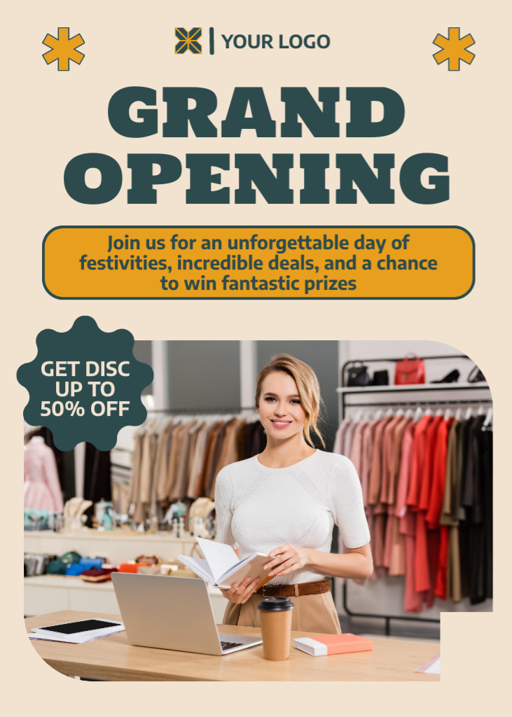 Grand Opening of Fashion Shop Flayer Design Template