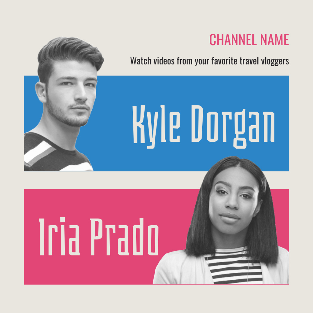 Ontwerpsjabloon van Instagram van Prominent Travel Vloggers Promotion In Beige