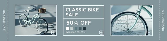 Classic Bicycles Sale Offer on Grey Twitterデザインテンプレート