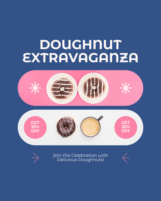 Special Offer of Doughnuts from Shop Instagram Post Vertical Design Template