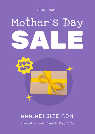 Mother's Day Sale Ad with Gift Poster Design Template
