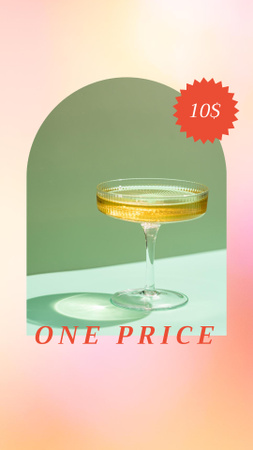 White Wine in Glass Instagram Story Πρότυπο σχεδίασης