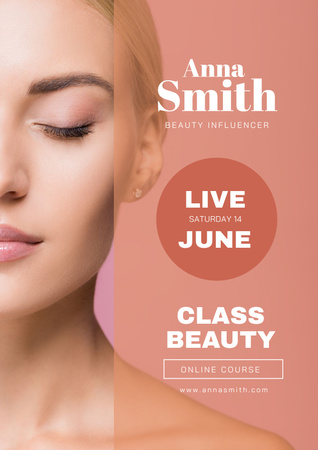 Health And Beauty Online Class Offer Poster Modelo de Design
