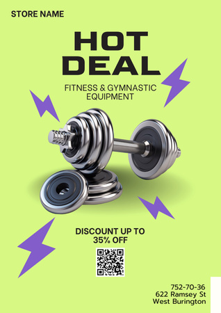 Fitness and Gymnastics Equipment for Sale Poster Design Template