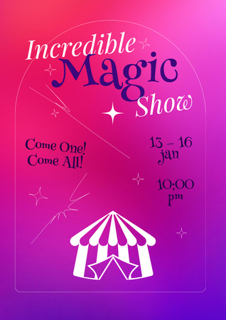 Magic Show Announcement Poster tervezősablon