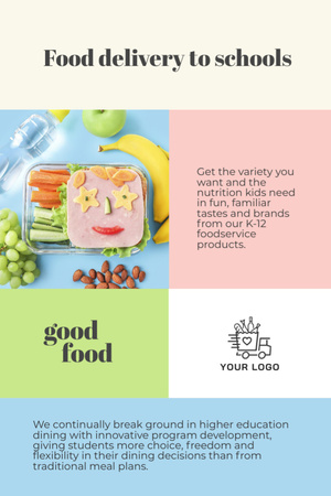 School Food Ad Flyer 4x6in Design Template