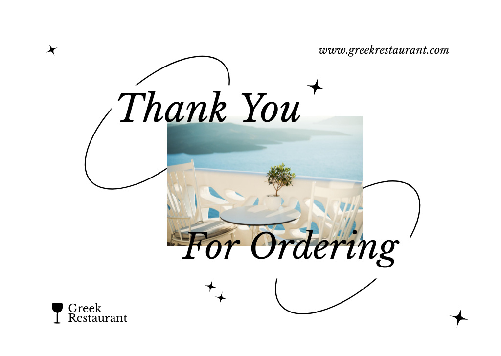 Gratitude from Greek Restaurant Card Tasarım Şablonu