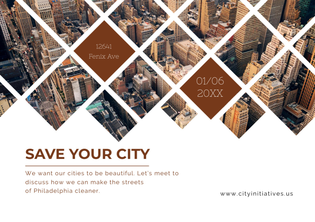 Urban Event Invitation with Skyscrapers Flyer A5 Horizontal – шаблон для дизайну