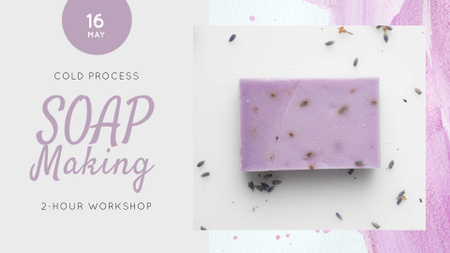 Handmade Soap Bar Offer with Lavender FB event cover Design Template