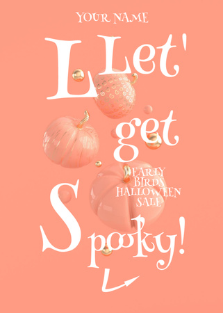 Ontwerpsjabloon van Flayer van Spookachtige Pompoenen Met Korting Voor Halloween