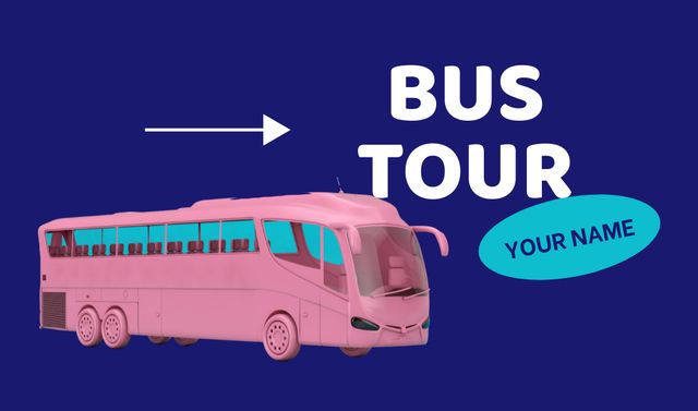 Memorable Bus Travel Trip Announcement Business card Design Template
